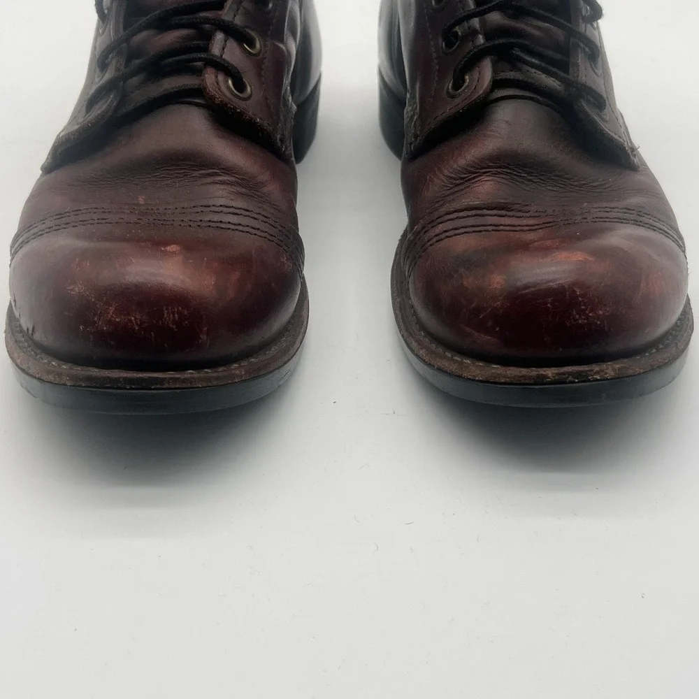 Vintage Red Wing 8119 Heritage Iron Ranger Oxblood Leather Boots Mens 8.5 D USA